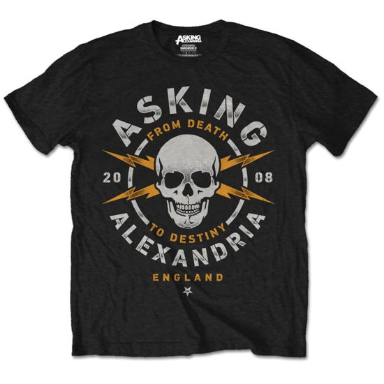 Asking Alexandria Unisex T-Shirt: Danger (Retail Pack) - Asking Alexandria - Produtos - Bandmerch - 5056170627740 - 