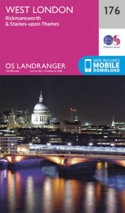 Cover for Ordnance Survey · West London, Rickmansworth &amp; Staines - OS Landranger Map (Kartor) [February 2016 edition] (2016)