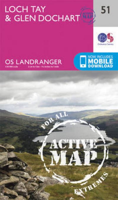 Cover for Ordnance Survey · Loch Tay &amp; Glen Dochart - OS Landranger Active Map (Landkart) [February 2016 edition] (2016)