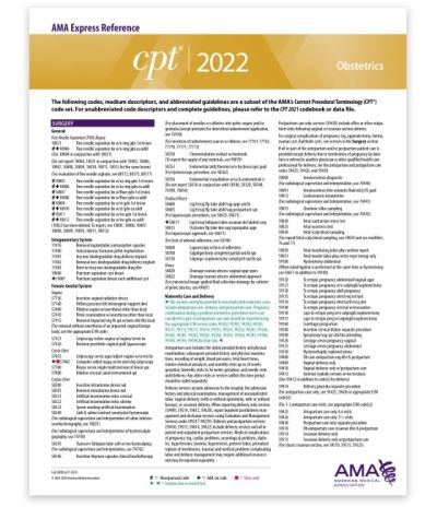 Cover for American Medical Association · CPT Express Reference Coding Card 2022 (Paperback Book) (2021)