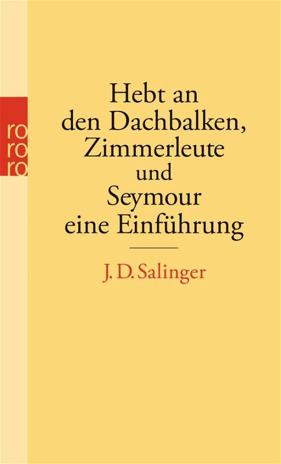 Cover for J. D. Salinger · Rororo Tb.25174 Salinger,hebt an den D (Book)