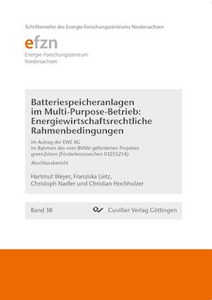 Cover for Hartmut Weyer · Batteriespeicheranlagen im Multi-Purpose-Betrieb: Energiewirtschaftsrechtliche Rahmenbedingungen. Abschlussbericht (Paperback Book) (2016)