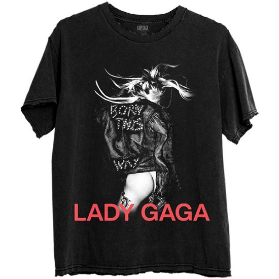 Lady Gaga Unisex T-Shirt: Leather Jacket - Lady Gaga - Koopwaar -  - 5056561093741 - 