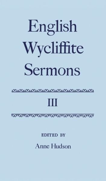 Cover for Hudson · English Wycliffite Sermons: Volume III - English Wycliffite Sermons (Inbunden Bok) (1990)