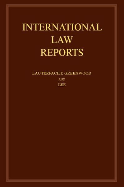 Cover for Karen Lee · International Law Reports - International Law Reports (Hardcover Book) (2013)