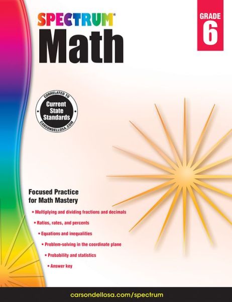 Spectrum Math Workbook, Grade 6 - Spectrum - Kirjat - Spectrum - 9781483808741 - perjantai 15. elokuuta 2014