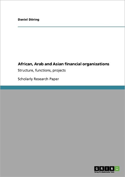 Cover for Döring · African, Arab and Asian financia (Book) (2013)