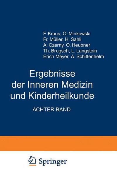 Cover for Langstein · Ergebnisse der Inneren Medizin und Kinderheilkunde (Book) (1912)