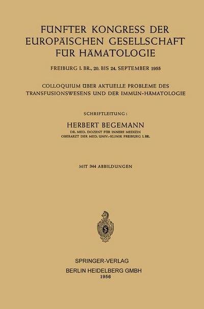 Cover for Begemann  Herbert · F  Nfter Kongress Der Europ  Ischen Ges (Paperback Book) (1956)