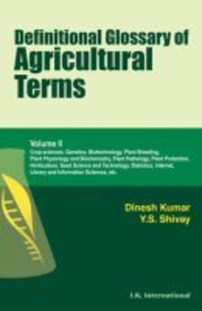 Cover for Dinesh Kumar · Definitional Glossary of Agricultural Terms:  Volume II (Paperback Book) (2013)