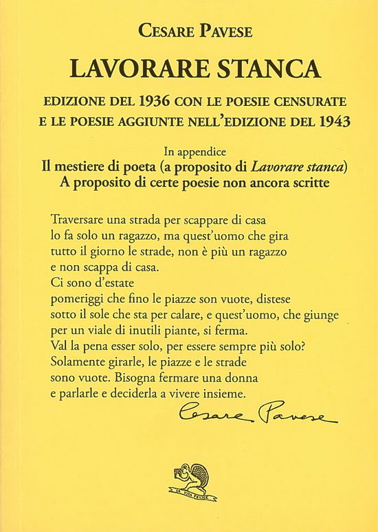 Cover for Cesare Pavese · Lavorare Stanca. Ediz. Integrale (Book)