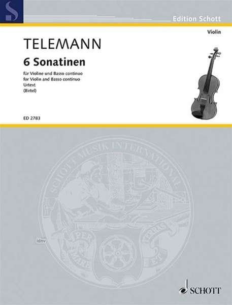 Cover for Telemann · 6 Sonatinen,Vl+B.C.(Kl).ED2783 (Book)