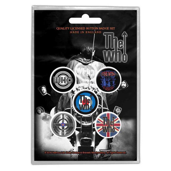 The Who Button Badge Pack: Quadrophenia - The Who - Produtos - PHD - 5055339788742 - 28 de outubro de 2019