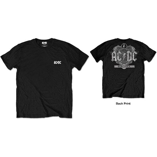 AC/DC Unisex T-Shirt: Black Ice (Back Print / Retail Pack) - AC/DC - Mercancía -  - 5056170678742 - 