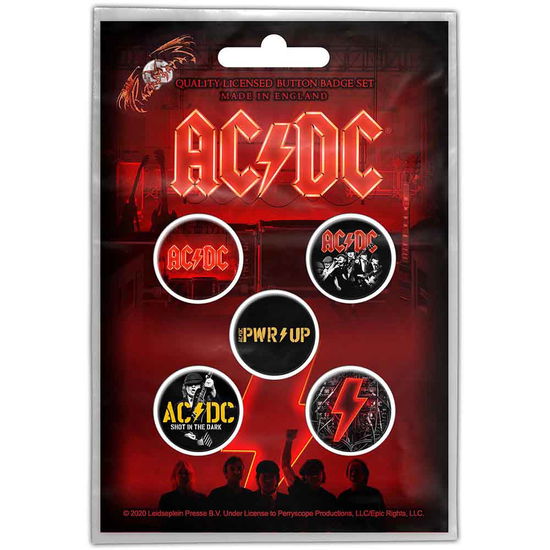 AC/DC Button Badge Pack: PWR-UP - AC/DC - Produtos - - 5056365708742 - 17 de novembro de 2020