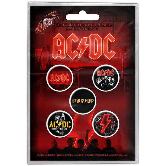 AC/DC Button Badge Pack: PWR-UP - AC/DC - Koopwaar -  - 5056365708742 - 