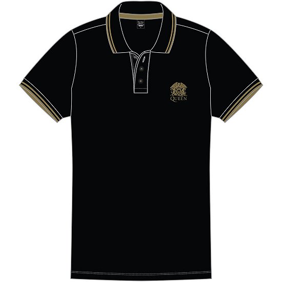 Queen Unisex Polo Shirt: Crest Logo - Queen - Marchandise -  - 5056368608742 - 