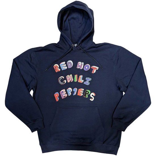 Cover for Red Hot Chili Peppers · Red Hot Chili Peppers Unisex Pullover Hoodie: Colourful Letters (Navy Blue) (Hoodie) [size S] (2023)