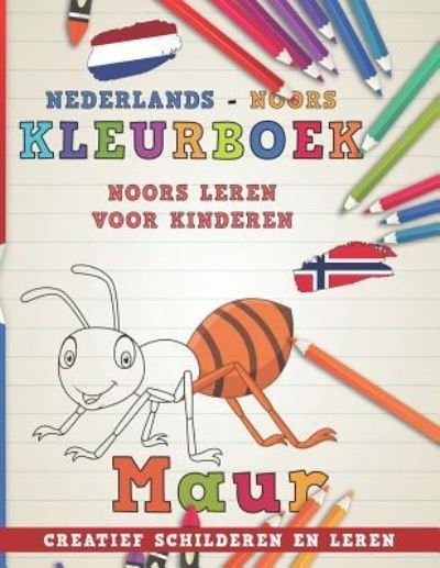 Cover for Nerdmedianl · Kleurboek Nederlands - Noors I Noors leren voor kinderen I Creatief schilderen en leren (Taschenbuch) (2018)