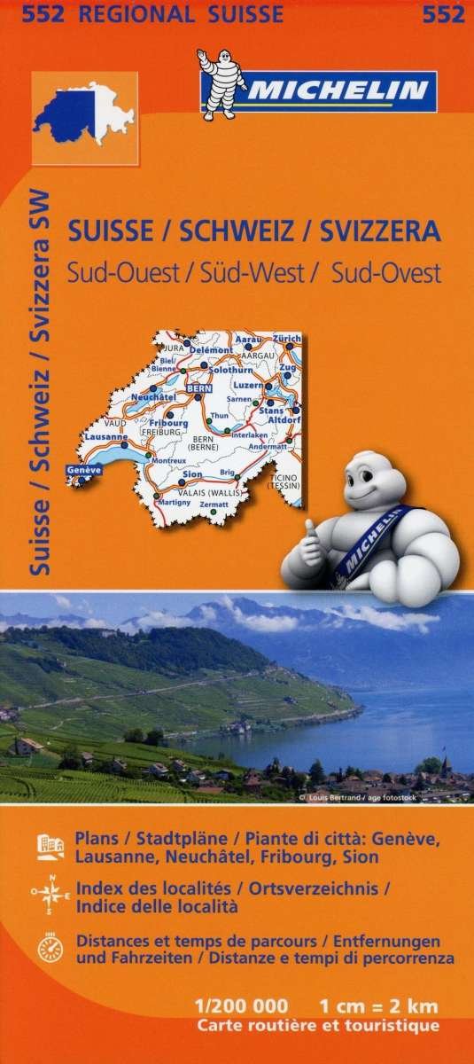 Cover for Michelin · Michelin Schweiz Blad 552: Switzerland Southwest: Geneve, Lausanne, Neuchatel, Fribourg (Buch) (2013)