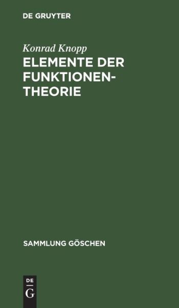 Cover for Konrad Knopp · Elemente der Funktionentheorie (Book) (1971)