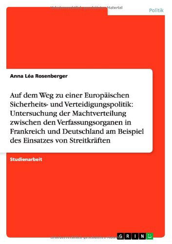 Cover for Rosenberger · Die Machtverteilung in den (Book) [German edition] (2009)