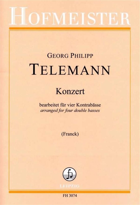 Cover for Telemann · Konzert, 4 Kontrabässe (Buch)