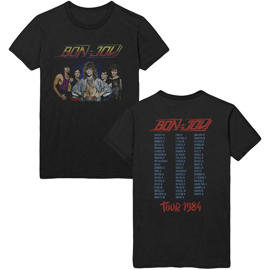 Cover for Bon Jovi · Bon Jovi Unisex T-Shirt: Tour '84 (Back Print) (T-shirt) [size L] [Black - Unisex edition]