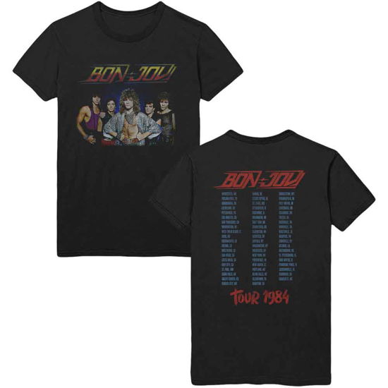 Bon Jovi Unisex T-Shirt: Tour '84 (Back Print) - Bon Jovi - Koopwaar -  - 5056012050743 - 