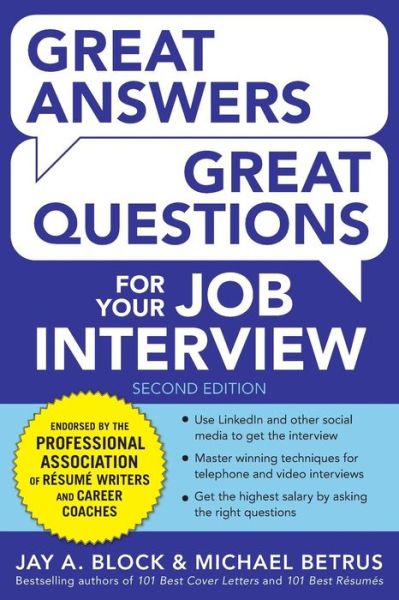 Cover for Jay Block · Great Answers, Great Questions For Your Job Interview (Paperback Book) (2014)