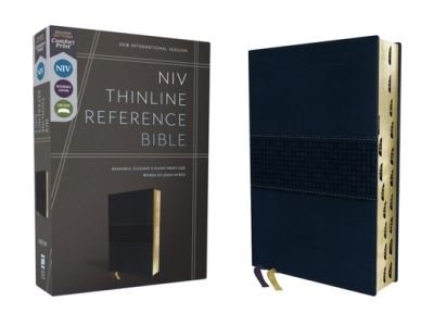 NIV, Thinline Reference Bible, Leathersoft, Navy, Red Letter, Thumb Indexed, Comfort Print - Zondervan - Books - Zondervan - 9780310462743 - November 29, 2022