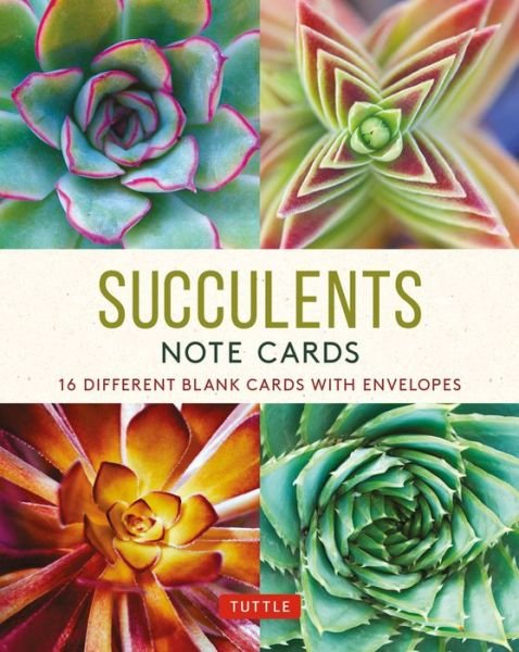 Succulents, 16 Note Cards: 16 Different Blank Cards with Envelopes in a Keepsake Box! - Tuttle Studio - Bücher - Tuttle Publishing - 9780804853743 - 15. März 2022