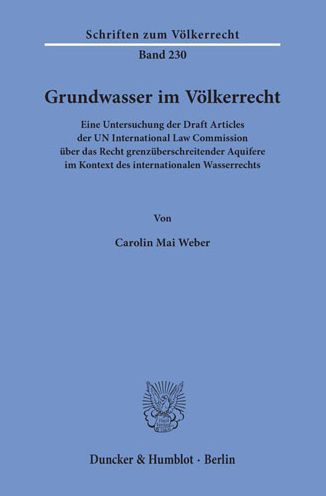 Cover for Weber · Grundwasser im Völkerrecht. (Book) (2018)