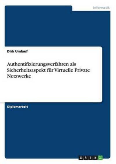 Cover for Umlauf · Authentifizierungsverfahren als (Book) (2013)
