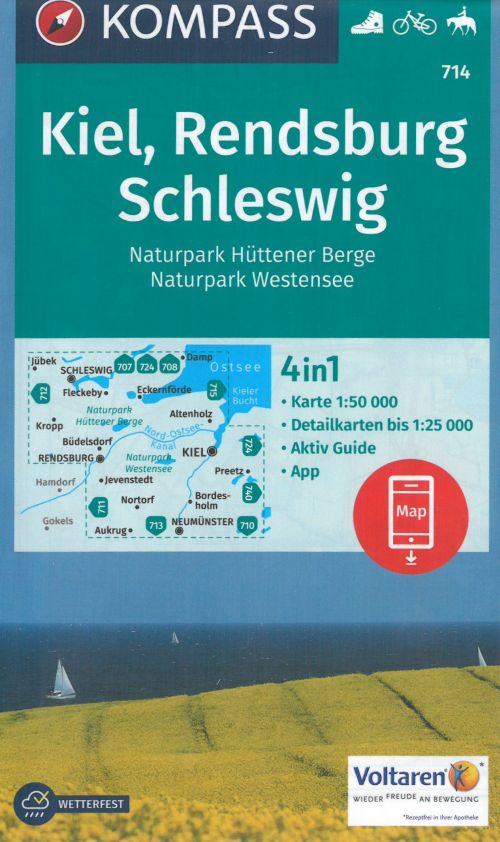 Kompass Wanderkarte: Kiel, Rendsburg Schleswig: Hüttener Berge, Westensee - Mair-Dumont / kompass - Books - Kompass - 9783990443743 - February 1, 2018