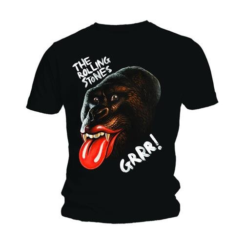 The Rolling Stones Unisex T-Shirt: Grrr Black Gorilla - The Rolling Stones - Fanituote - Bravado - 5023209617744 - tiistai 20. marraskuuta 2012