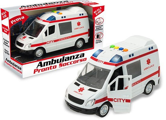 Ambulanza C/Luci E Suoni Batterie Incl. Scala 1:16 - Open Touch Box - Teorema: Teo's - Produtos - Teorema-Liberaonline - 8017967650744 -