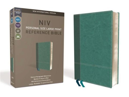 Cover for Zondervan · NIV, Personal Size Reference Bible, Large Print, Leathersoft, Teal, Red Letter, Comfort Print (Læderbog) (2018)