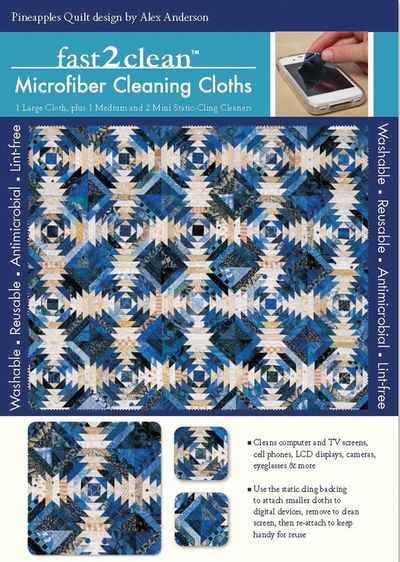 Fast2clean (Tm) Pineapple Quilt Microfiber Cleaning Cloths: 1 Large Cloth, Plus 1 Medium and 2 Mini - Alex Anderson - Gadżety - C & T Publishing - 9781617451744 - 1 października 2015