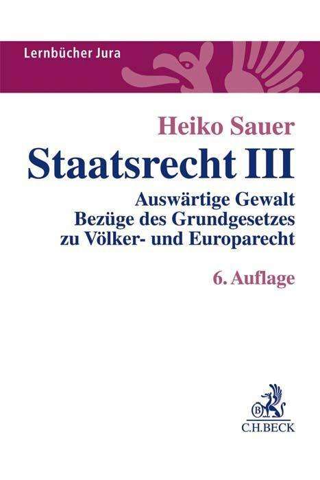 Cover for Sauer · Staatsrecht III (Book)