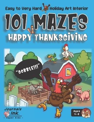 Thanksgiving Maze Book for Kids Ages 4-8 - Sk - Bøger - Independently Published - 9798697417744 - 13. oktober 2020