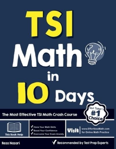 Cover for Reza Nazari · TSI Math in 10 Days (Paperback Book) (2020)