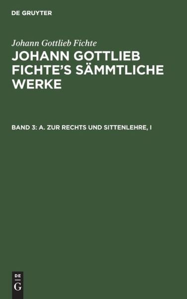 Cover for Fichte · [Sämtliche Werke] Johann Gottlie (Book) (1965)