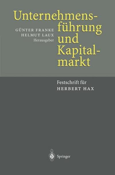 Cover for G Nter Franke · Unternehmensfuhrung und Kapitalmarkt (Pocketbok) [Softcover reprint of the original 1st ed. 1998 edition] (2011)