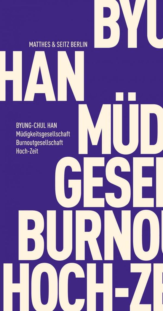 Cover for Han · Müdigkeitsgesellschaft / Burnoutges (Book)