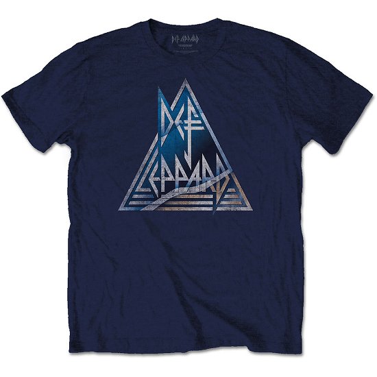 Cover for Def Leppard · Def Leppard Unisex T-Shirt: Triangle Logo (T-shirt) [size S] [Blue - Unisex edition]