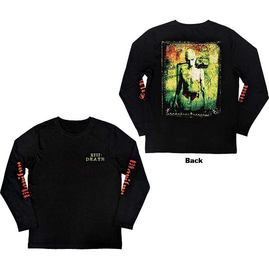 Marilyn Manson Unisex Long Sleeve T-Shirt: Death (Back & Sleeve Print) - Marilyn Manson - Produtos -  - 5056737206746 - 