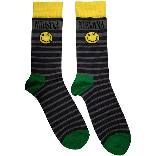 Cover for Nirvana · Nirvana Unisex Ankle Socks: Yellow Happy Face Pattern (UK Size 6 - 11) (TØJ)