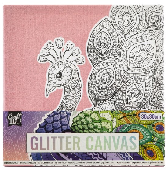 Craft Id - Glitter Canvas With Print 30x30 Cm - Peacock - Craft Id - Merchandise -  - 8715427113746 - 
