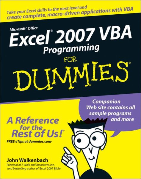 Cover for Walkenbach, John (J-Walk and Associates, Inc., San Diego, CA) · Excel 2007 VBA Programming For Dummies (Paperback Book) (2007)